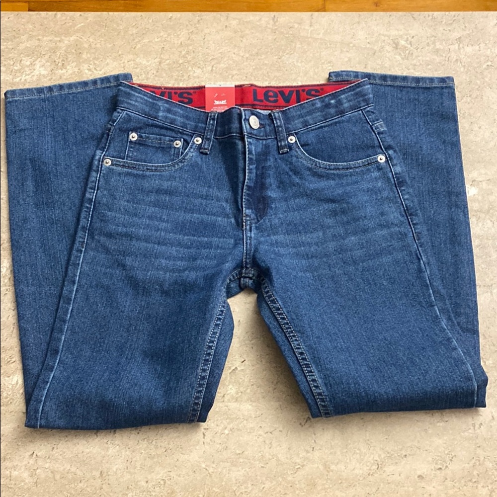 Levi's Blue Straight Jeans Girls Sz 14. W27/29L. NWT - Picture 4 of 4
